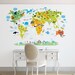LI LI reviewed World map decal. Kids world map Wall Decal. Animals world map decal. Removable.