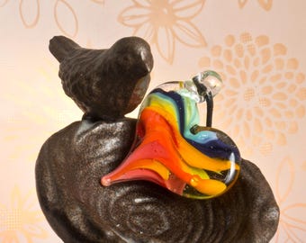 Rainbow Glass Pendant Necklace