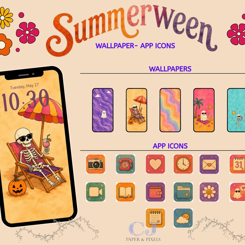 Summerween Desktop Summerween Desktop Wallpaper - Etsy