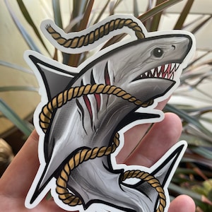 Shark tattoo style sticker