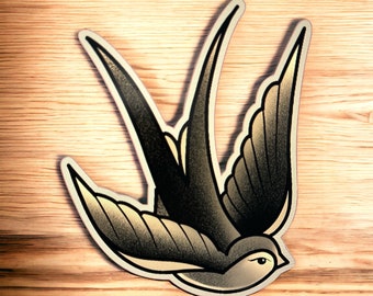 Sparrow Tattoo Sticker Vintage Sepia - Etsy