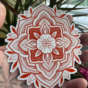 Sticker mandala rouge