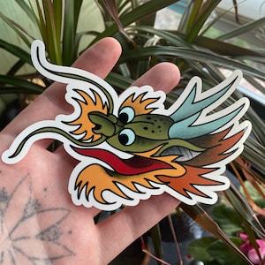 Traditional dragon tattoo sticker