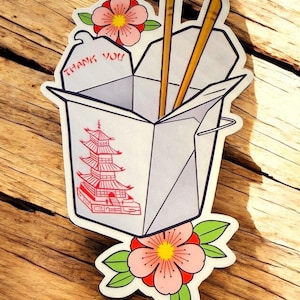 To Go Food Box Tattoo Sticker decal