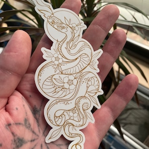 Flowers & Snake tattoo sticker