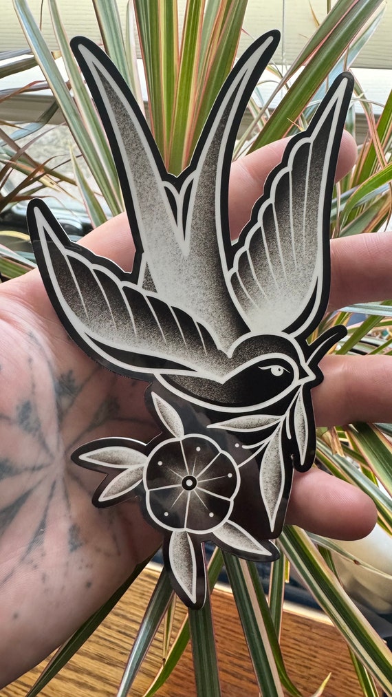 Sparrow Tattoo Sticker: Traditional Vinyl Die Cut, Waterproof - Etsy