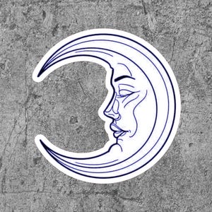 Crescent moon tattoo sticker