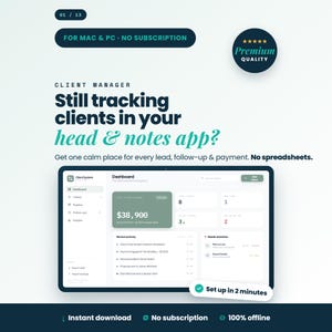 Sistema di gestione clienti / Dashboard CRM per piccole imprese / Monitoraggio clienti / Pipeline di lead e vendite / Strumento per freelance