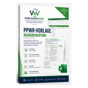 PPWR Risk Assessment 2026 | Excel template including instructions for packaging risk assessment | Instant download | Basis for technical documentation.