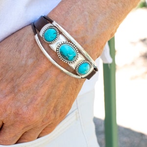 Mens turquoise cuff bracelet deals