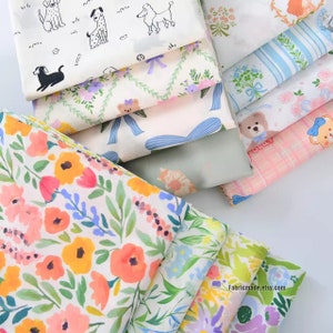 Floral Cartoon Cotton Fabric 12 styles- 1/2 yard