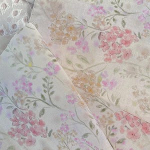 Soft Pink Yellow Flower Cotton Fabric Thin For Girls Dolls - Fabric By 1/2 Yard