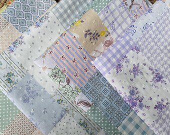 Tissu en coton avec patchwork floral - Matériel de courtepointe pour robe d'été à pois