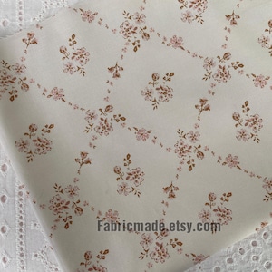 Tiny Brown Floral Garland Cotton Fabric- 1/2 yard