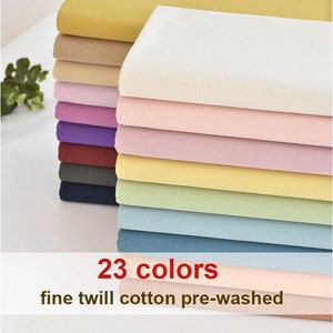 47 colors Solid Plain Fine Twill Cotton Fabric For Shirts Clothing - 1/2 yard