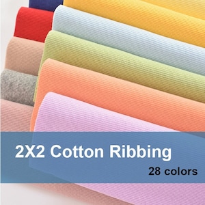 28 Colors Choose Ribbing- 7.8&quot; Length 20 x 110cm Ribbing and Binding Knit Fabric For Neckline, Cuffs, Hems