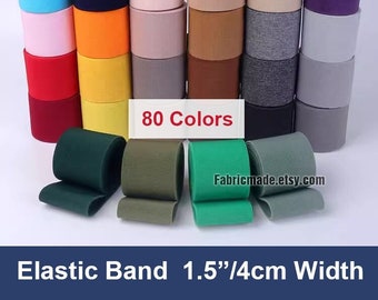 Polyester Elastic Band - 1.5 Inch, Choose from 80 Colors