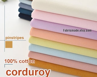 49 Colors 100% Cotton Corduroy Fabric, Solid Pin Stripes Corduroy Fabric For Garment- 1/2 yard