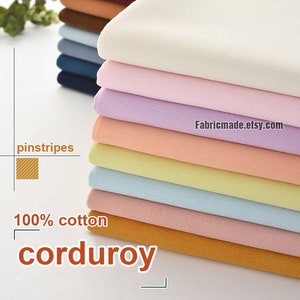 49 Colors 100% Cotton Corduroy Fabric, Solid Pin Stripes Corduroy Fabric For Garment- 1/2 yard