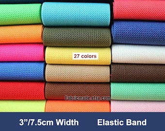 2 yards 27 colors choose - 3 inches/ 75mm Elastic Band, Twill Elastic Webbing