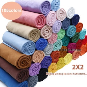 116 Colors Choose Ribbing- 7.8" Length 20 x 100cm Ribbing and Binding Knit Fabric For Neckline, Cuffs, Hems