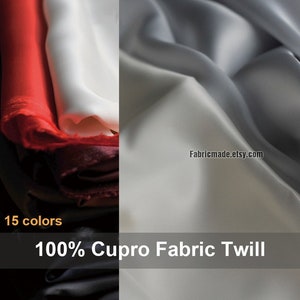 15 colors 100% Cupro Bemberg Fabric Twill For Fashion Lining- 1/2 meter