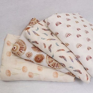 Bamboo Cotton Double Gauze Fabric Tiny Flower Swaddle Fabric, Muslin material- 1/2 yard