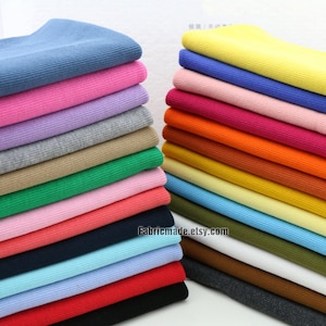 116 Colors Choose Ribbing- 7.8" Length 20 x 100cm Ribbing and Binding Knit Fabric For Neckline, Cuffs, Hems