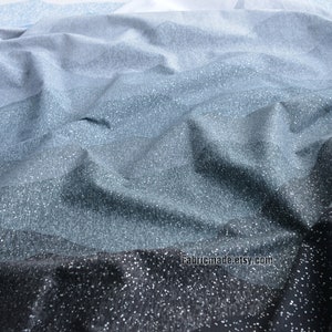 Gild Silver Ombre Faded Mountain Cotton Fabric In Blue Green Grey Gray Red  - 1/2 Yard