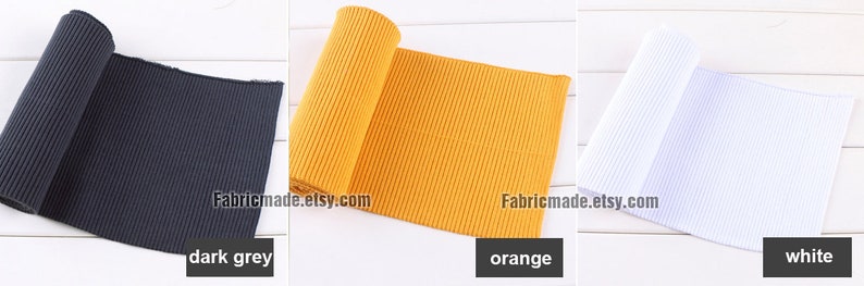 32 Colors Thick Ribbing 16cm x 100cm Ribbing and Binding Knit Fabric For Neckline, Cuffs, Hems image 2