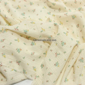 Mini Floral Double Gauze Cotton Floral Print Swaddle Fabric, Muslin material- 1/2 yard