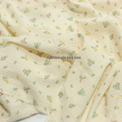 Mini Floral Double Gauze Cotton Floral Print Swaddle Fabric Etsy