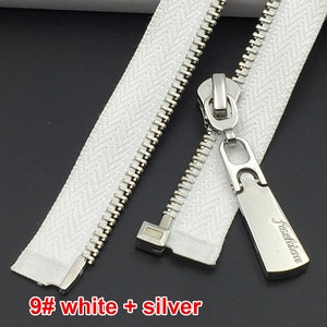 Silver Gold 5 Teeth Zippers, One Way Metal Zippers For Jackets & Chaps BRASS Separating Select Color and Length image 7