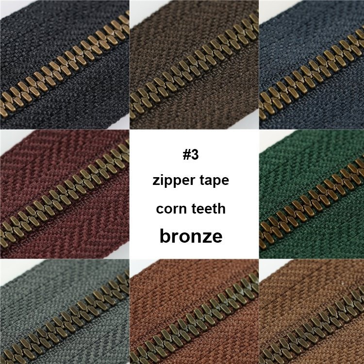 1/2Yards 5# Metal Zipper Gold Teeth Continuous Zip Tape Bag Clothes Jacket  Sewing Zippers By The Yard Repair Kit DIY Accessories