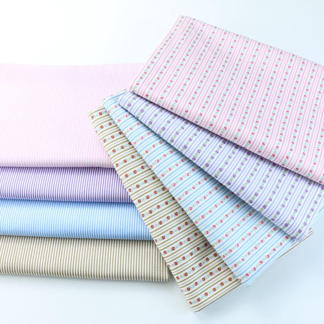 Pink Yellow Blue Purple Rose Flower Gingham Plaid Cotton Fabric- 1/2 ...