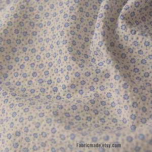 Floral Seersucker Bubble Cotton Fabric Pink Blue Flower  - 1/2 Yard