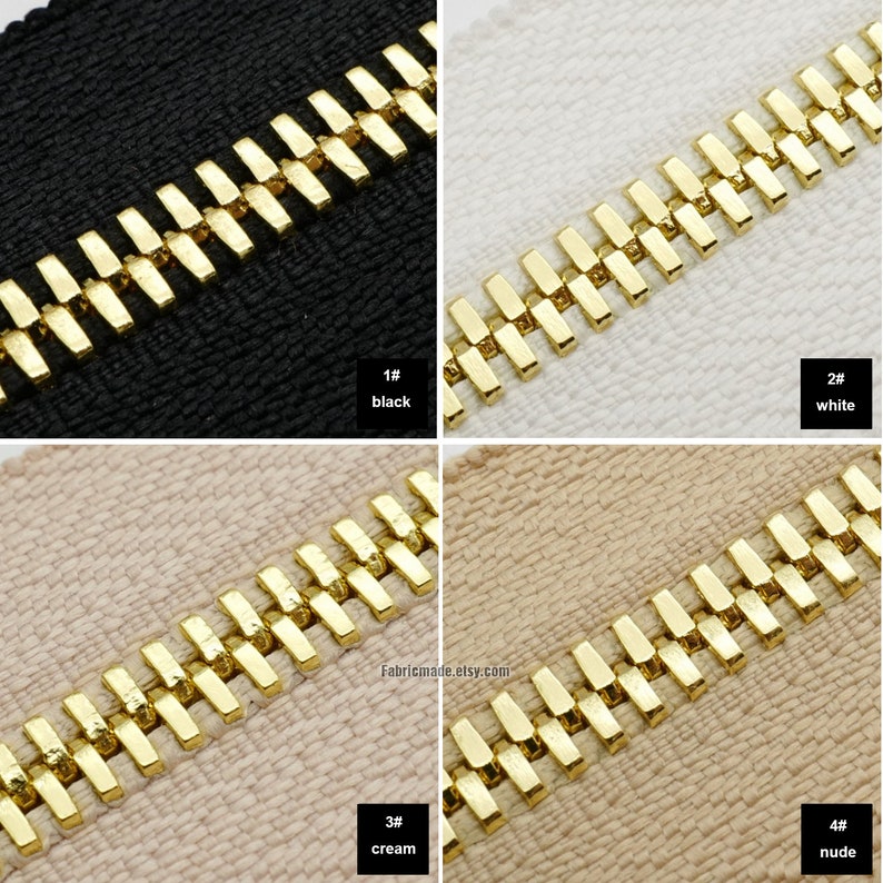 No. 3 5 8 Luxury Metal DIY Zipper Tape by the Yard Gold Tooth zipper Accessories One yard zdjęcie 4