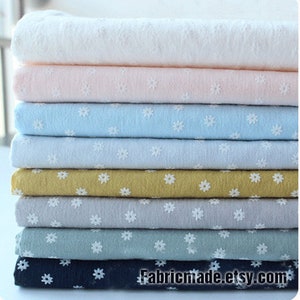 Floral Cotton Gauze Fabric, Pre-washed Wrinkled Cotton, Half Yard