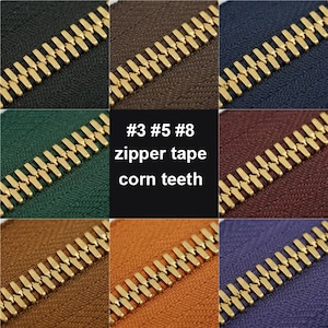 16 colors No. 3 5 8 Luxury Metal Two Way DIY Zipper Tape by the Yard - Gold Tooth zipper Accessories- One yard