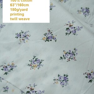Lilac Purple Floral Stripes Cotton Fabric - 1/2 Yard - Etsy