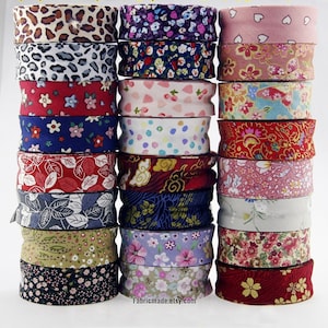 72 styles- 10 meters Ditsy floral bias binding, 1" 25mm 100% cotton edging tape for quilting, bunting and summer sewing projects