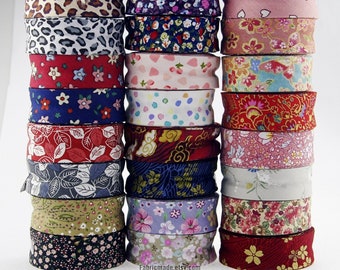 72 styles- 10 meters Ditsy floral bias binding, 1" 25mm 100% cotton edging tape for quilting, bunting and summer sewing projects