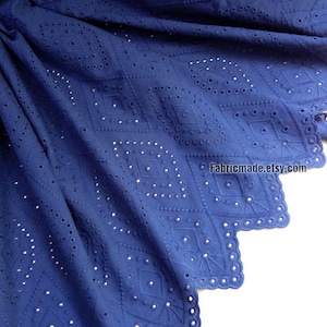 Navy eyelet fabric deals