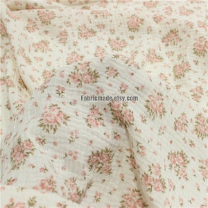 Rose Floral  Rose Garden in Pink, Floral Print Swaddle Fabric, Muslin material- 1/2 yard