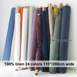 Tejido de lino 100 % de 110&quot; de ancho, tejido de lino liso suavizado y lavado a la piedra para acolchar, ropa de cama, 20&quot;/50 cm