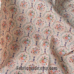 Tiny Floral Garland Round Stripes Flower Cotton Fabric - 1/2 yard image 4