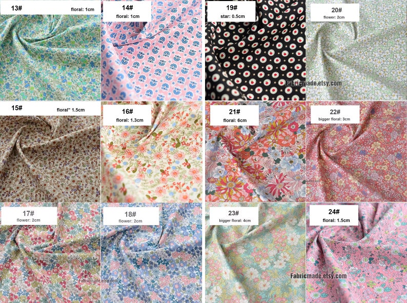 50 styles Little Floral Cotton Fabric Shabby Flower Cotton Fabric Collection 1/2 yard image 5