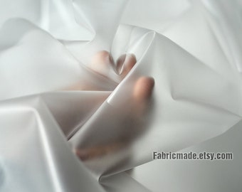 1/2 yard Thin translucency TPU Fabric- Transparent Clothes Raincoat Waterproof Bag PVC Fabric for Creative Costume Designer-0.1mm