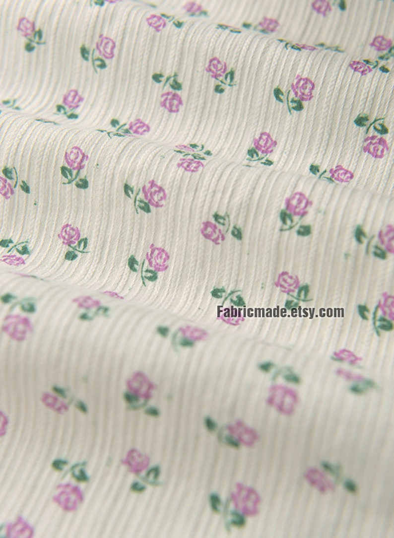 Neat Purple Pink Floral Jacquard Stripes Cotton Fabric - 1/2 Yard - Etsy