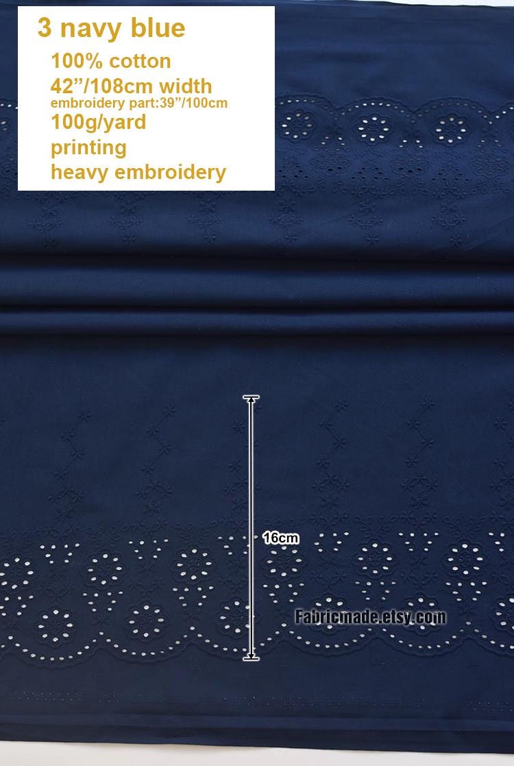 Navy eyelet fabric discount